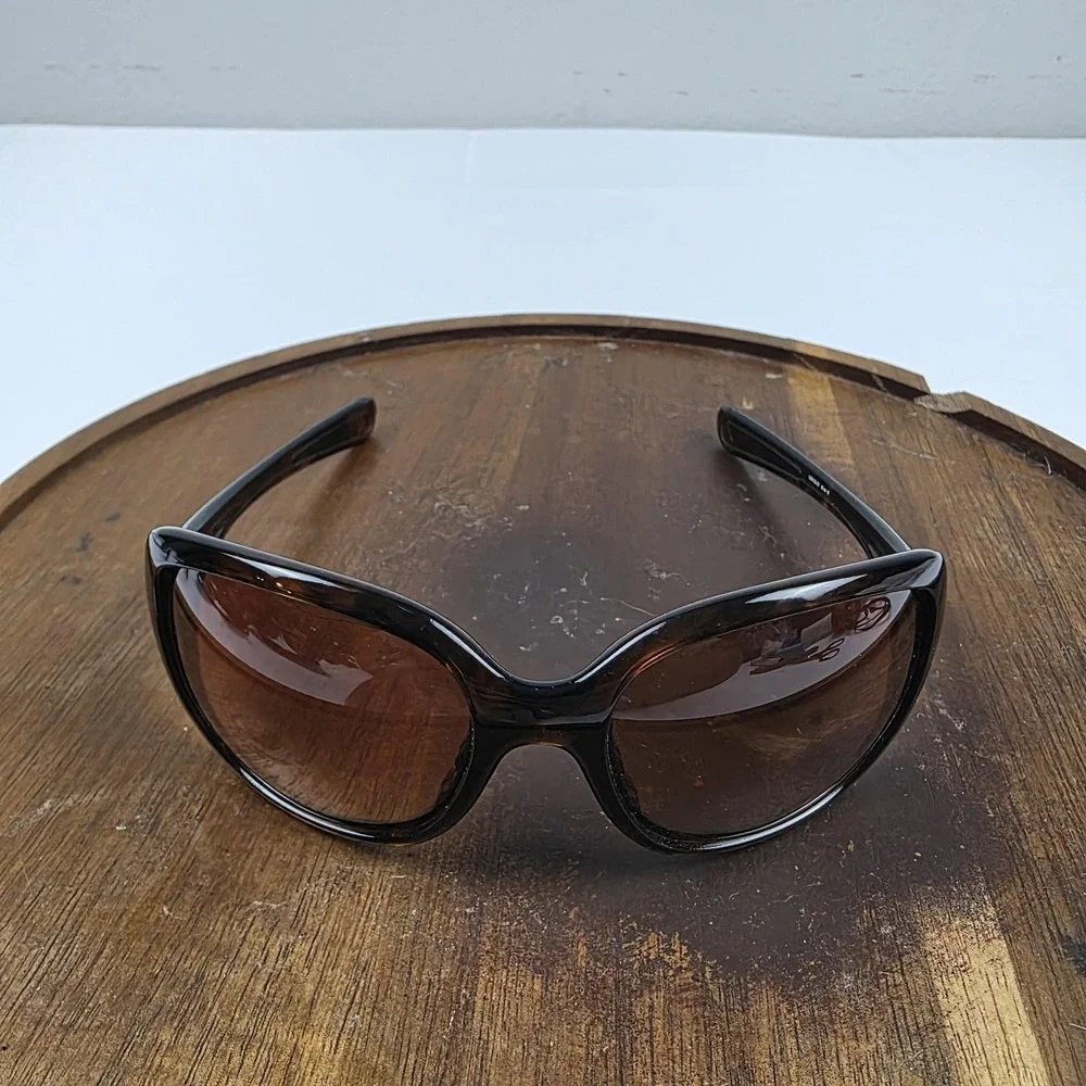 Oakley Necessity Sunglasses Womens 60-18 Brown Tortoise Oversized Wrap Tinted